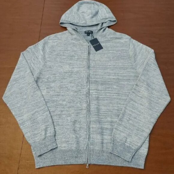 Peter Millar Crown Crafted Ravello Full Zip Hoodie Jumper Blue Frost Men's L - Picture 1 of 5
